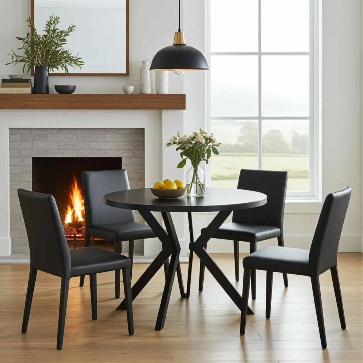 The Modern Extendable Black Round Dining Table 180 - Image 2