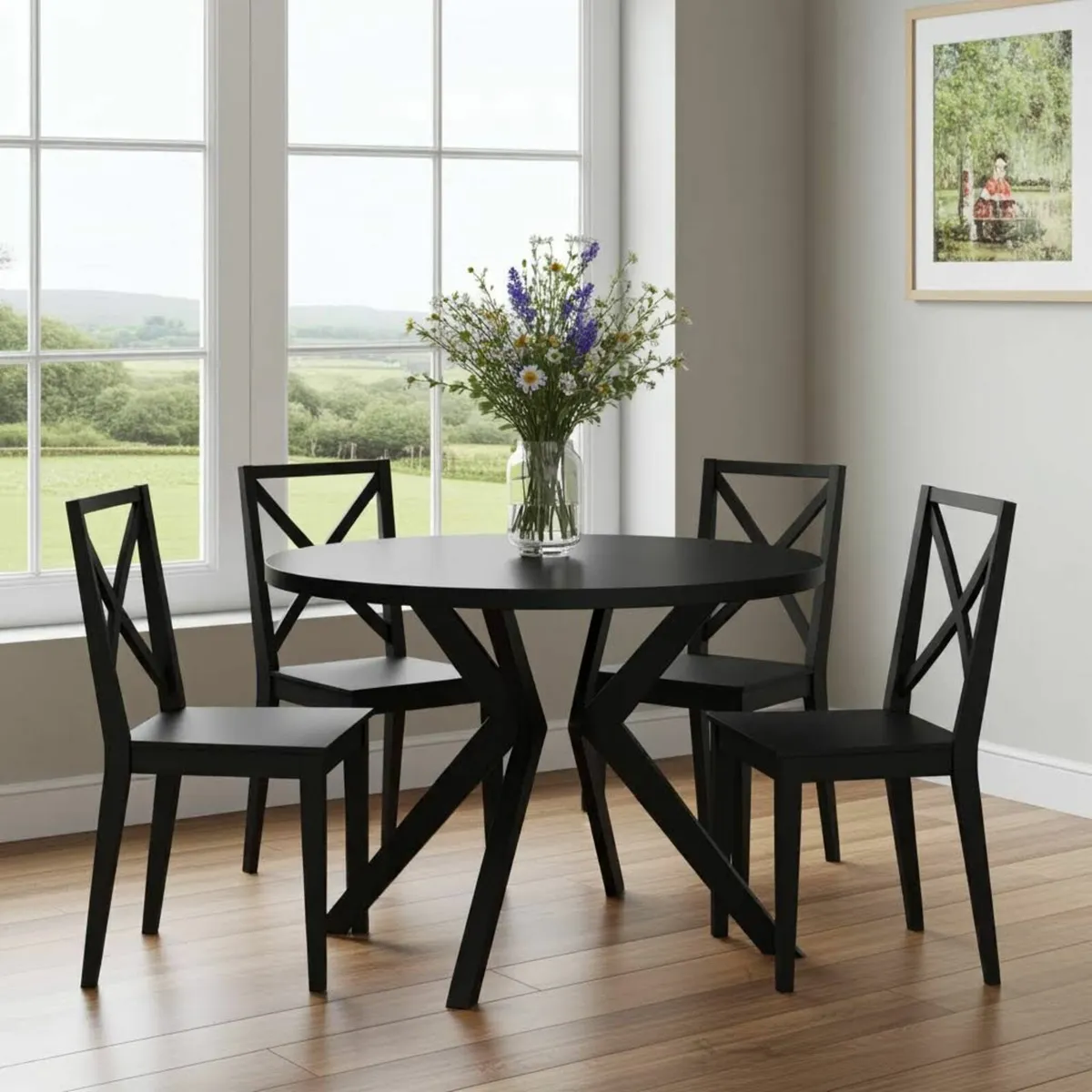 The Modern Extendable Black Round Dining Table 180 - Image 3