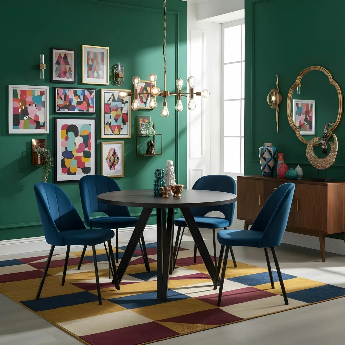 The Modern Extendable Black Round Dining Table 180 - Image 1