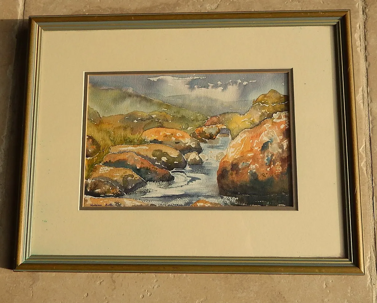 Watercolour of Mahon Falls in Comeragh Mountains - Image 1