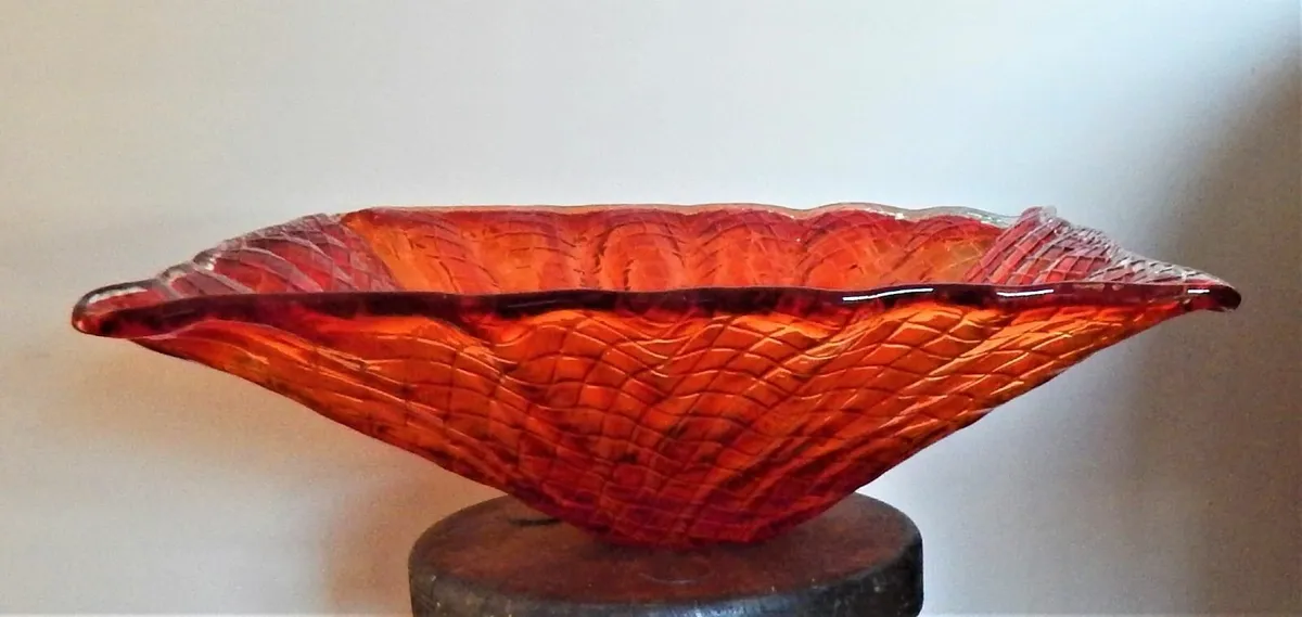 Large Studio Glass Heavy Handmade Dish - Image 3