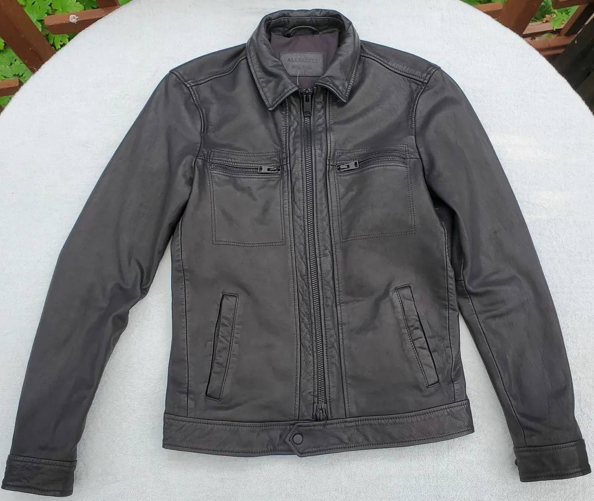 NEW>>>>AllSaints Luck Black Leather Jacket>>>>>NEW - Image 1