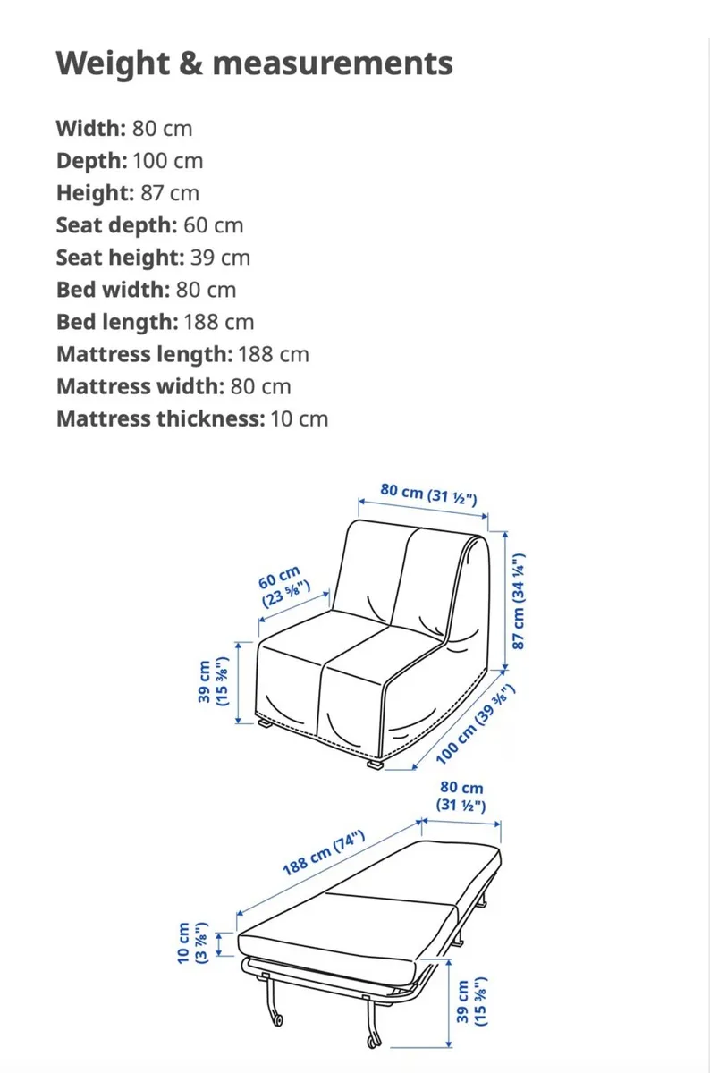 Sofa bed single - Image 2