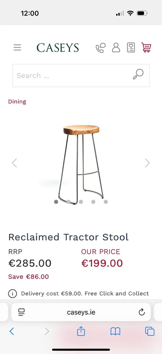 Stool High Wood & Black - Image 1