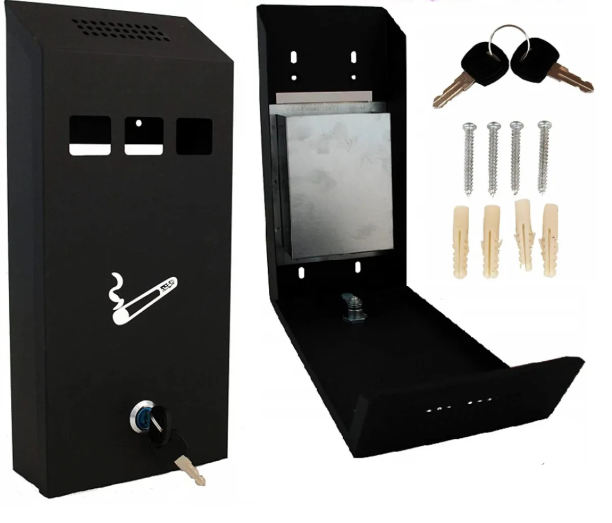 Wall Mounted Outdoor Ashtray Cigarette Steel Bin - Image 1