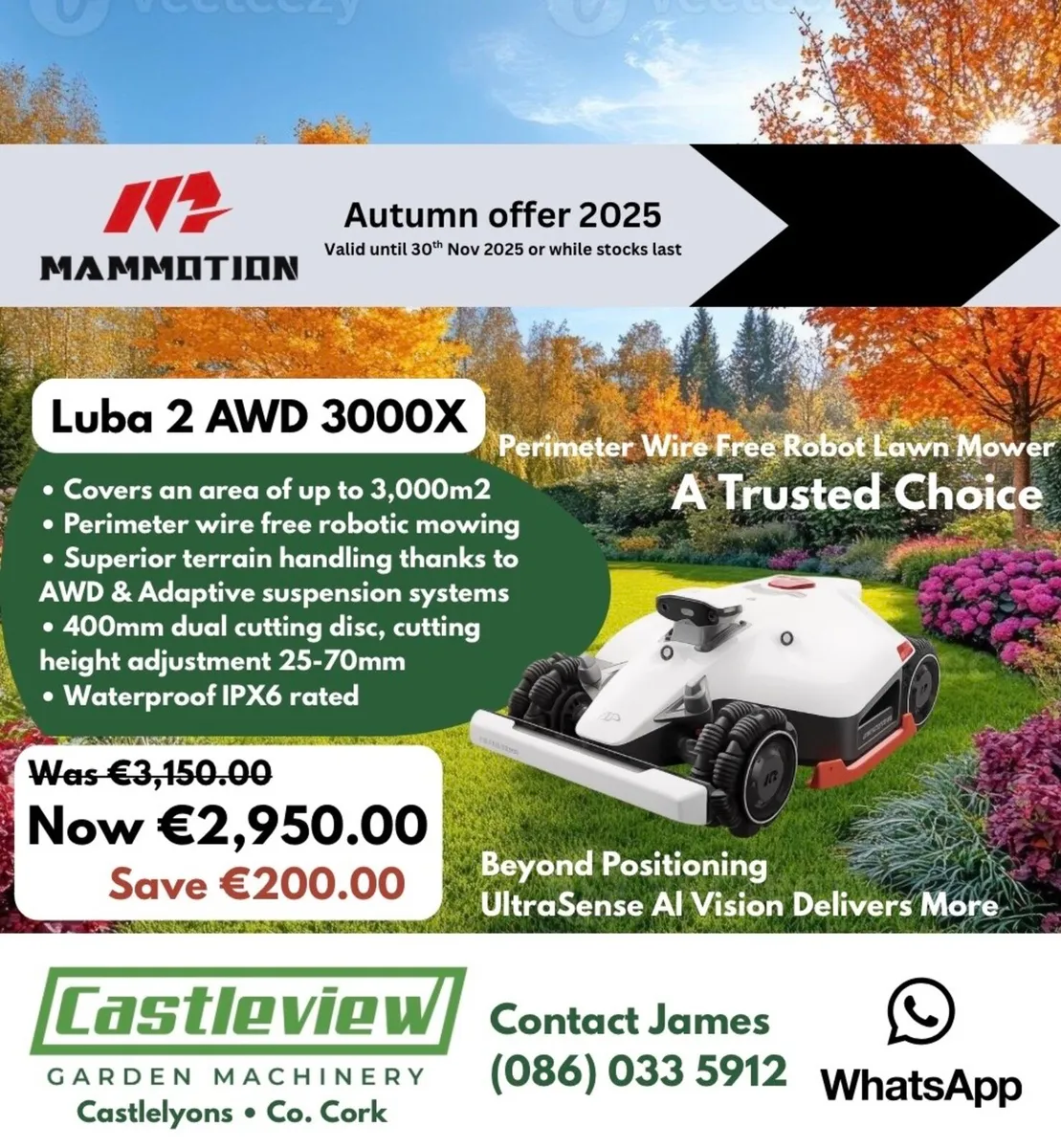 Mammotion Luba 2 AWD 3000X Robotic Lawnmower - Image 1