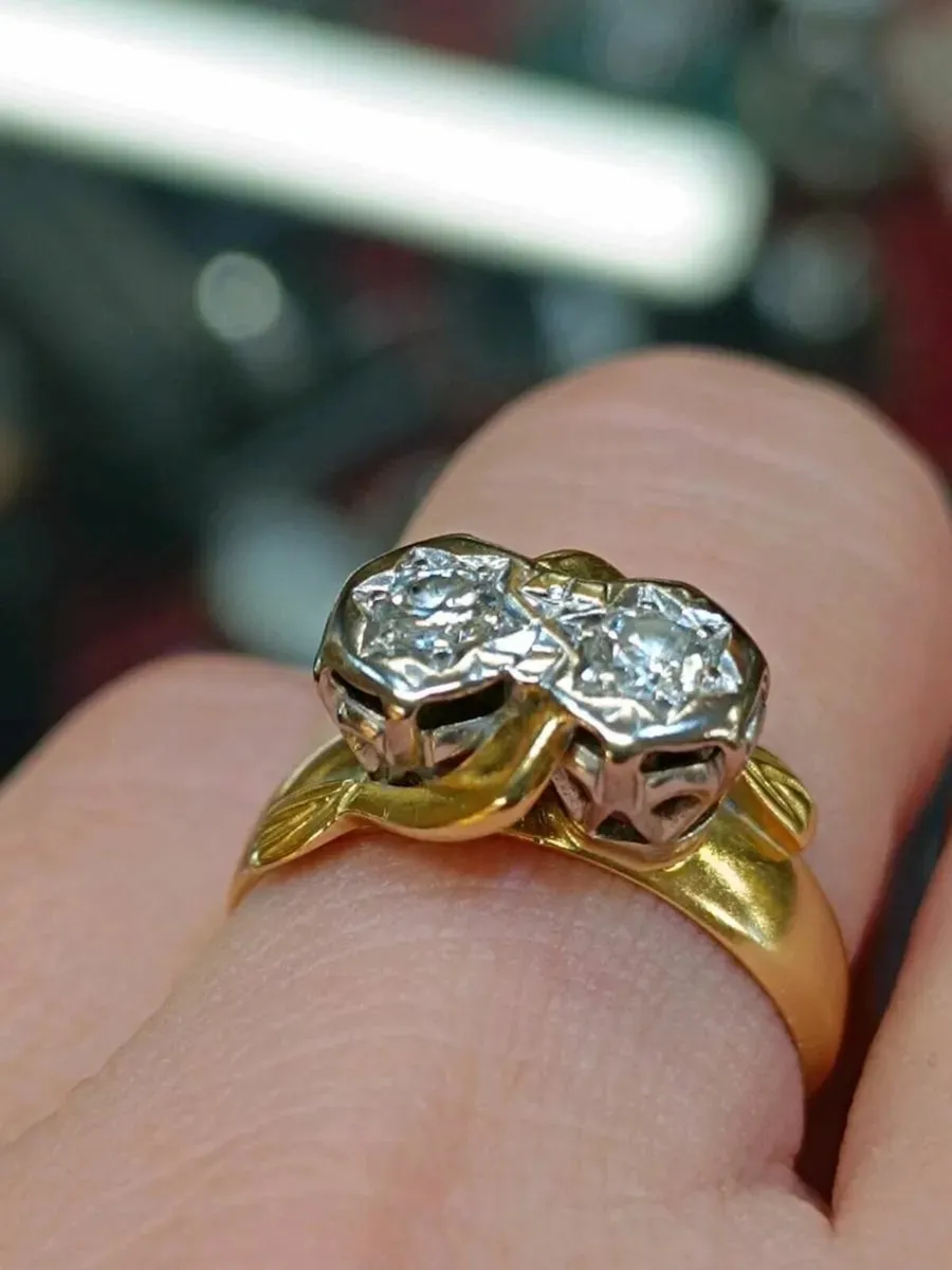 Vintage Diamond,18k Gold Toi at Moi Ring - Image 1