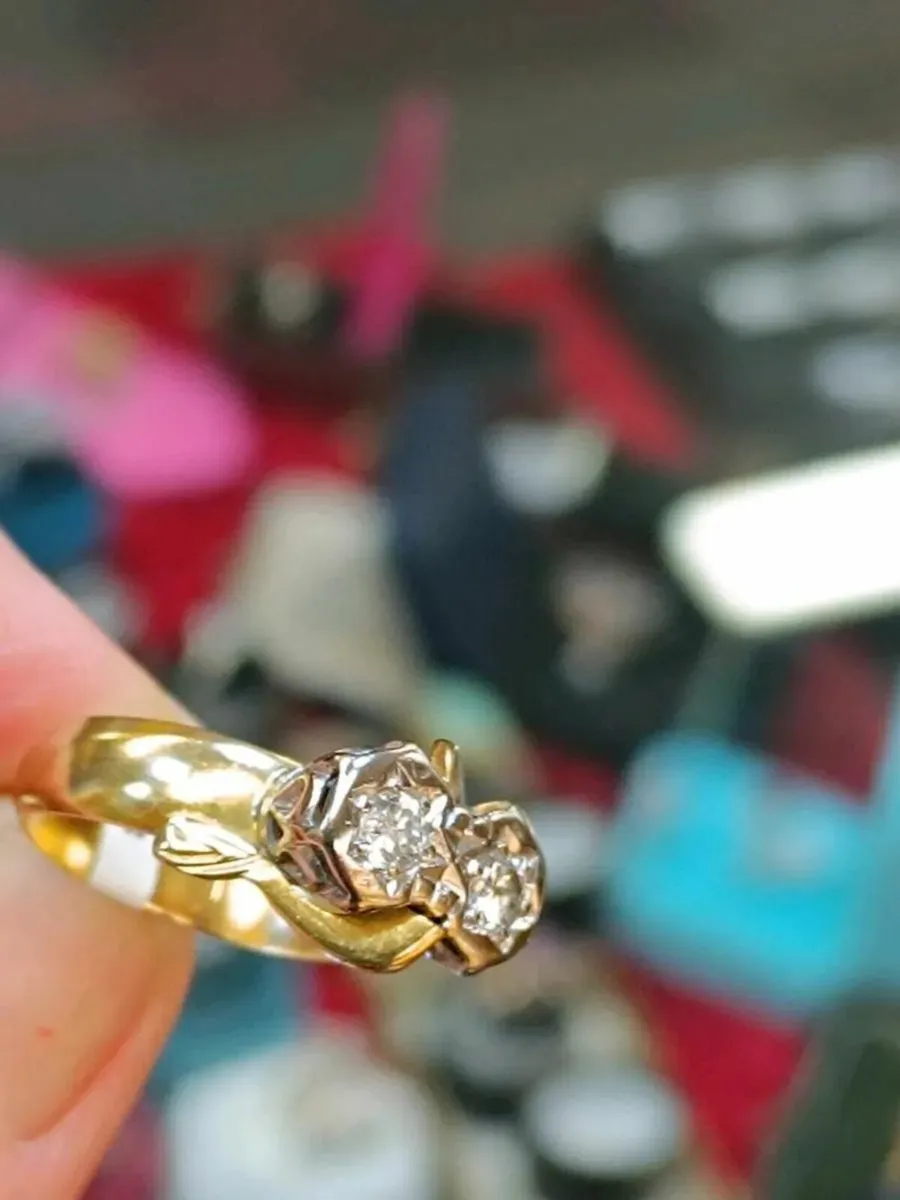 Vintage Diamond,18k Gold Toi at Moi Ring - Image 3