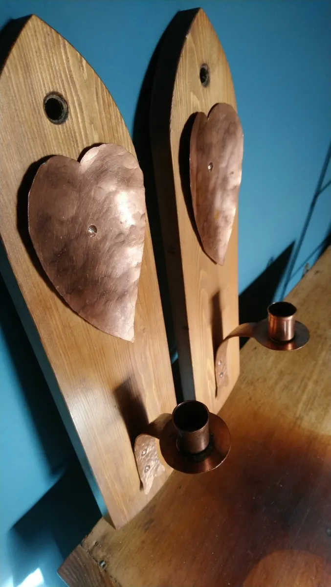 Pair of Handmade candle wall sconces - Image 2