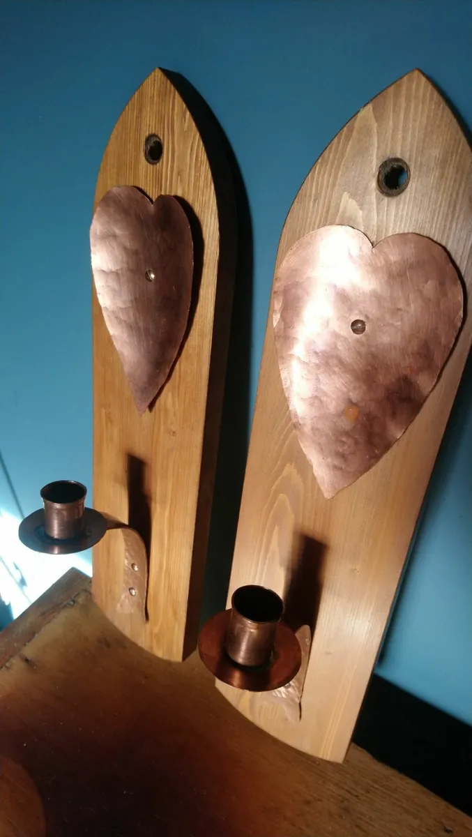 Pair of Handmade candle wall sconces - Image 3