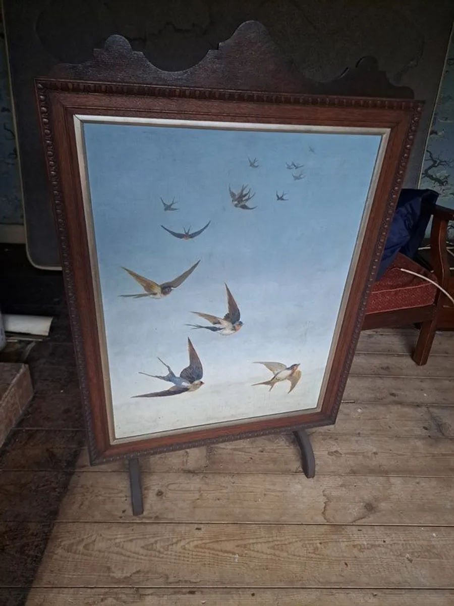Antique wooden frame screen