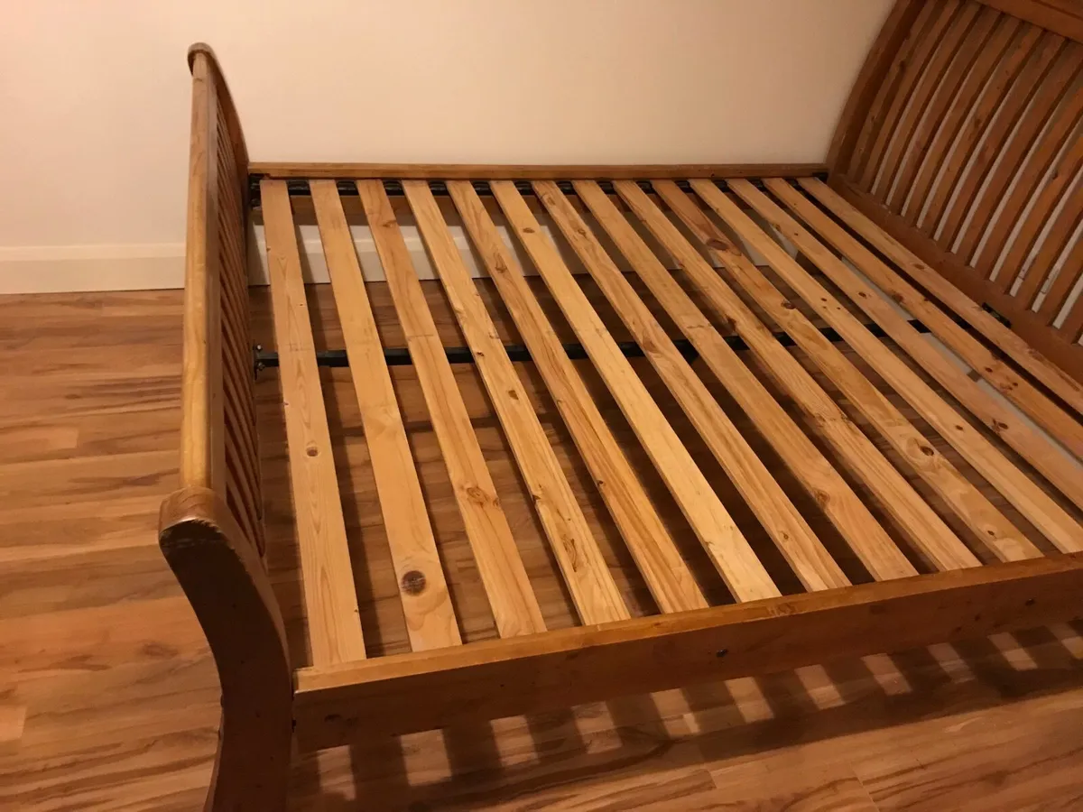 King size wooden sleigh bed frame - Image 2