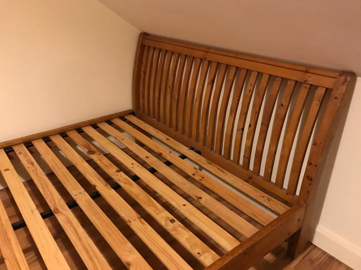 King size wooden sleigh bed frame - Image 3