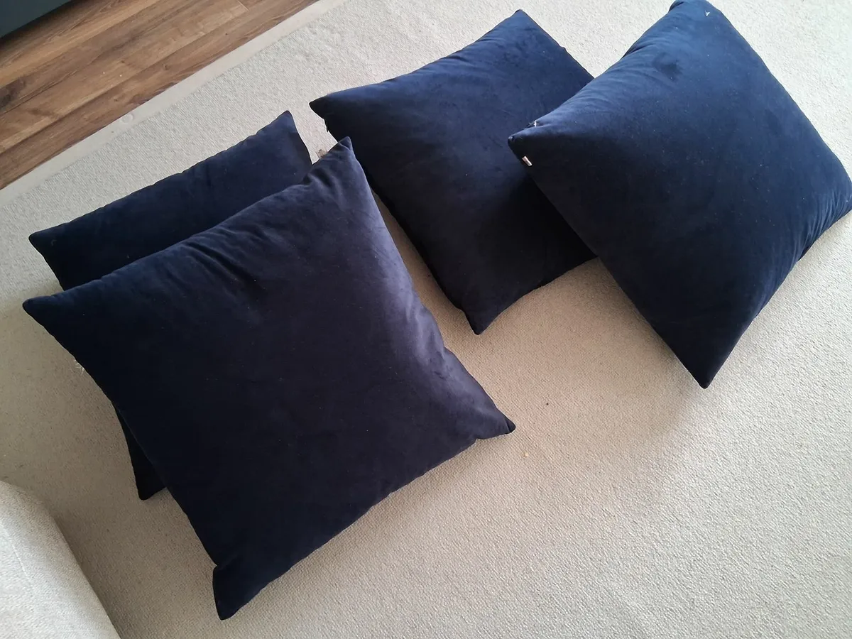 Navy Velvet Cushions Paul Costelloe - Image 1