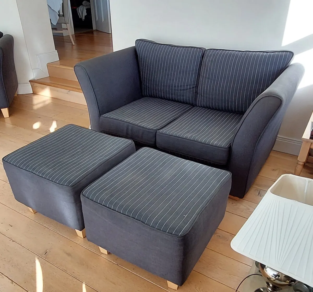 2-Seater Sofa plus 2 Single Seat Chairs and Stools - Image 1