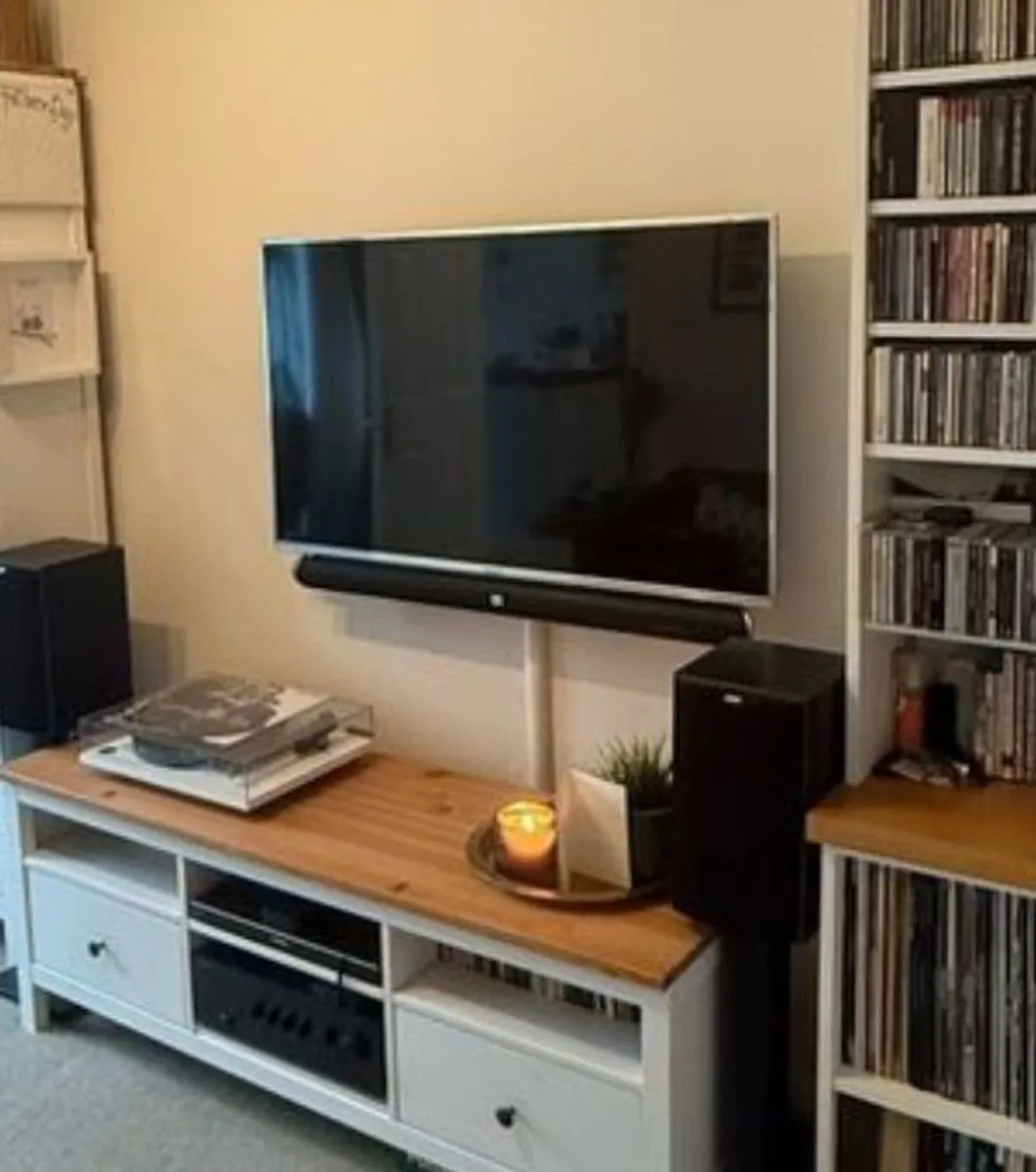 Panasonic TX-L47DT65B tv plus JBL Cinema SB350 soundbar plus Panasonic BD110 BluRay player plus Sanus tilt & swivel wall bracket - Image 1