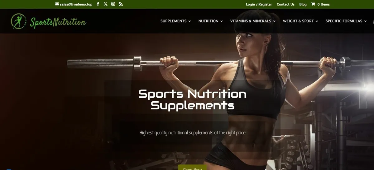 Ecommerce Sports Supplements Store