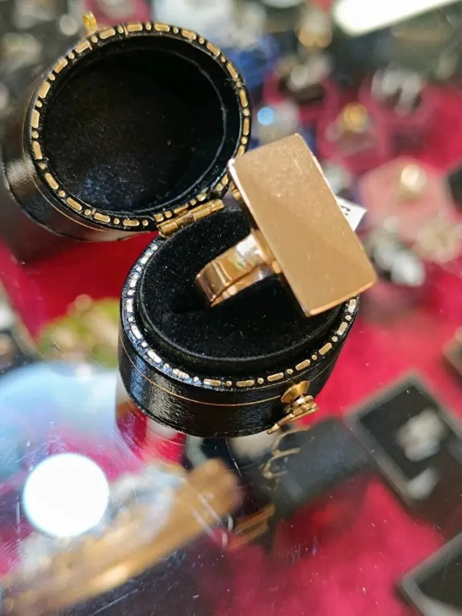 Vintage 14k Rose Gold Signet Ring - Image 1