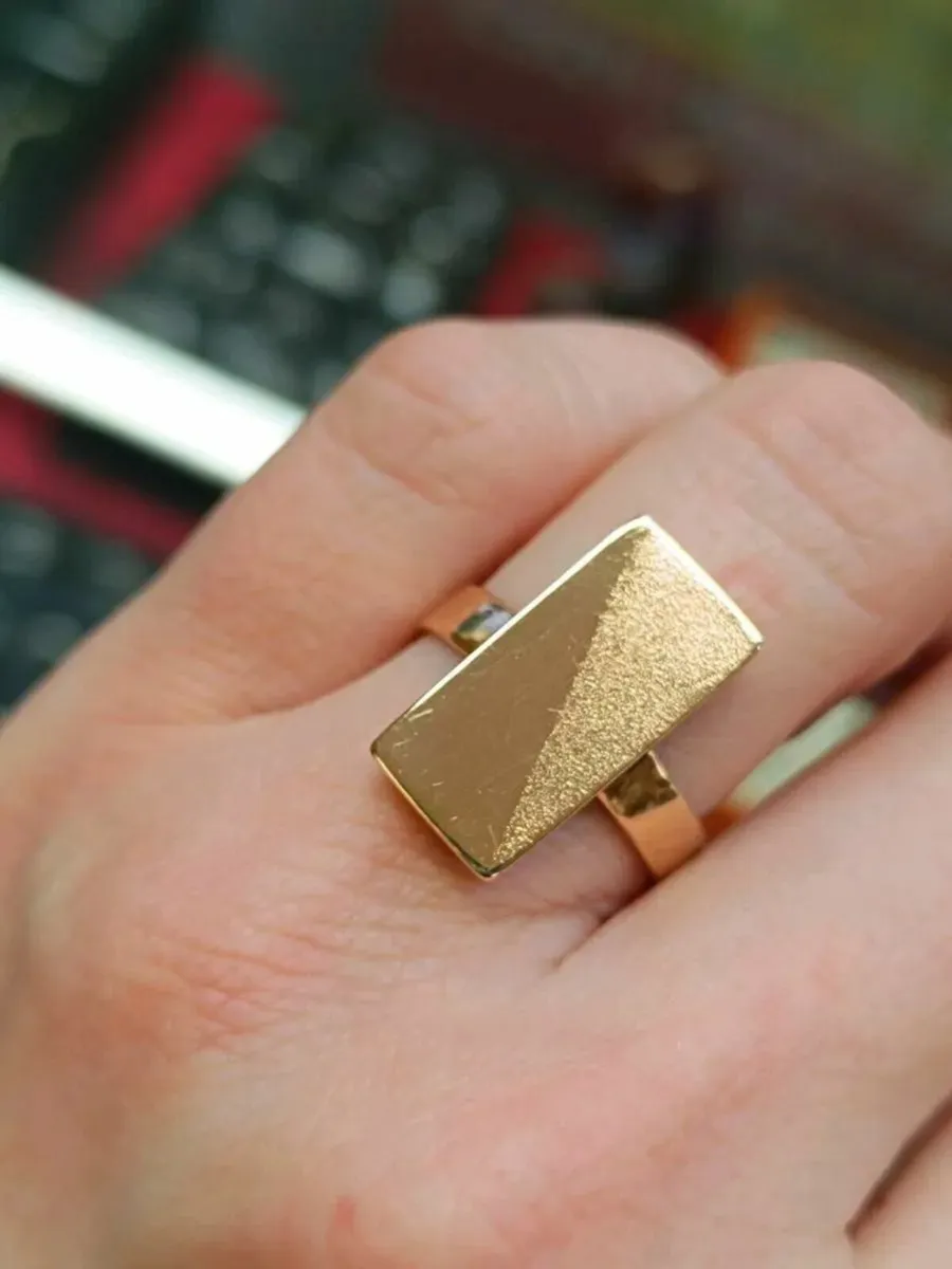 Vintage 14k Rose Gold Signet Ring - Image 4