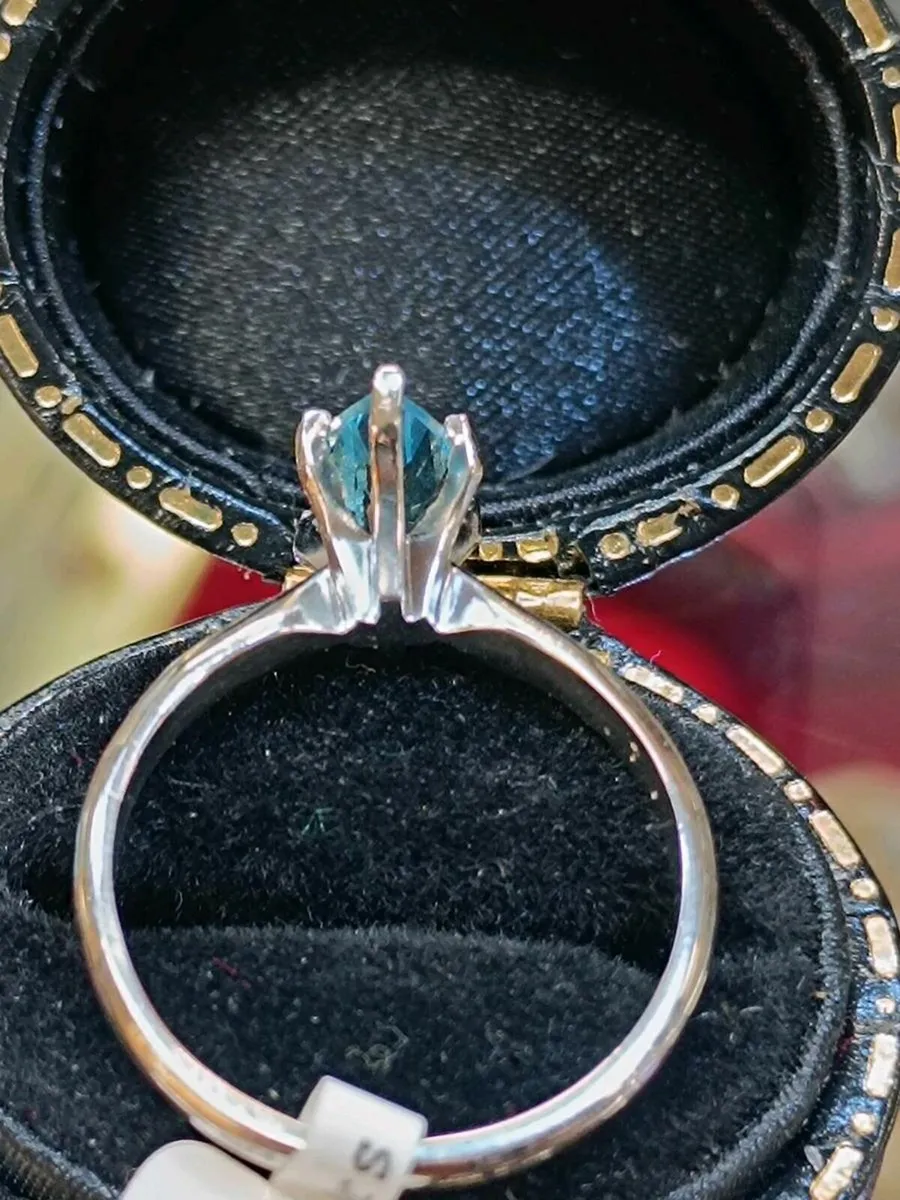 Marquise Aquamarine,18k White Gold Ring - Image 4