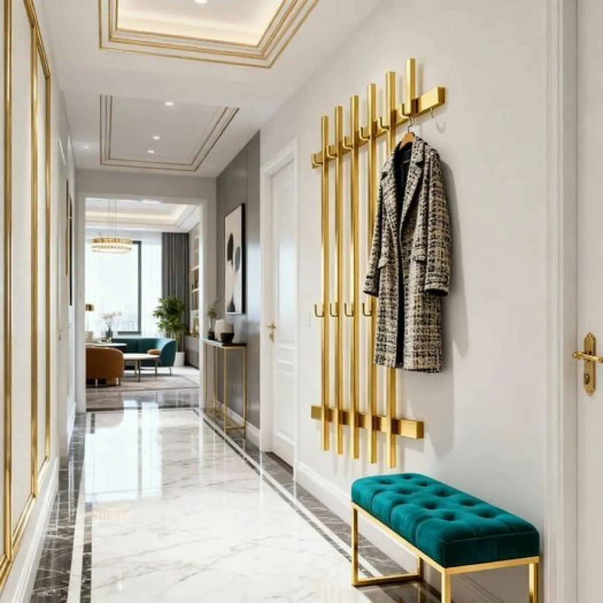 Loft Metal Wall Coat Rack Lamel Design, 65x100 - Image 1