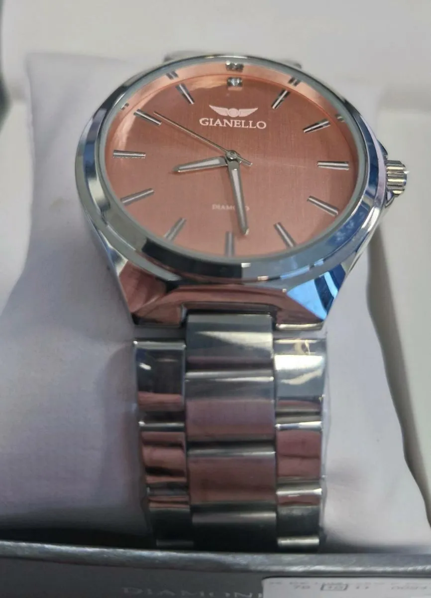 Gianello Genuine Diamond Dial GIOTTO Round Silver - Image 2