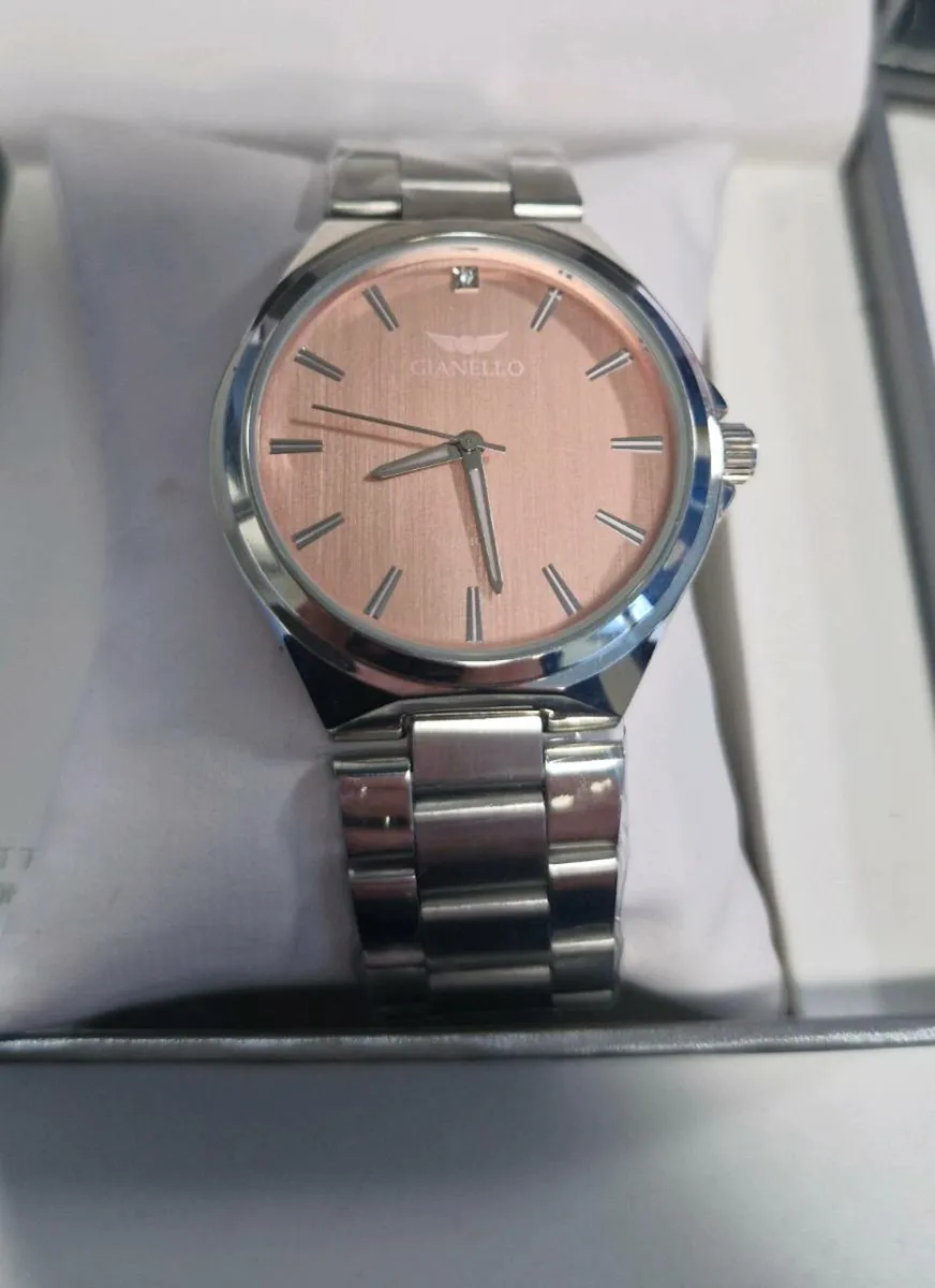 Gianello Genuine Diamond Dial GIOTTO Round Silver - Image 3