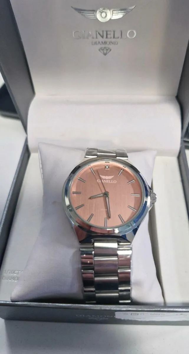 Gianello Genuine Diamond Dial GIOTTO Round Silver - Image 4