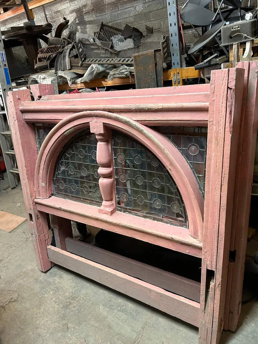 Georgian demilune stain glass windows - Image 1