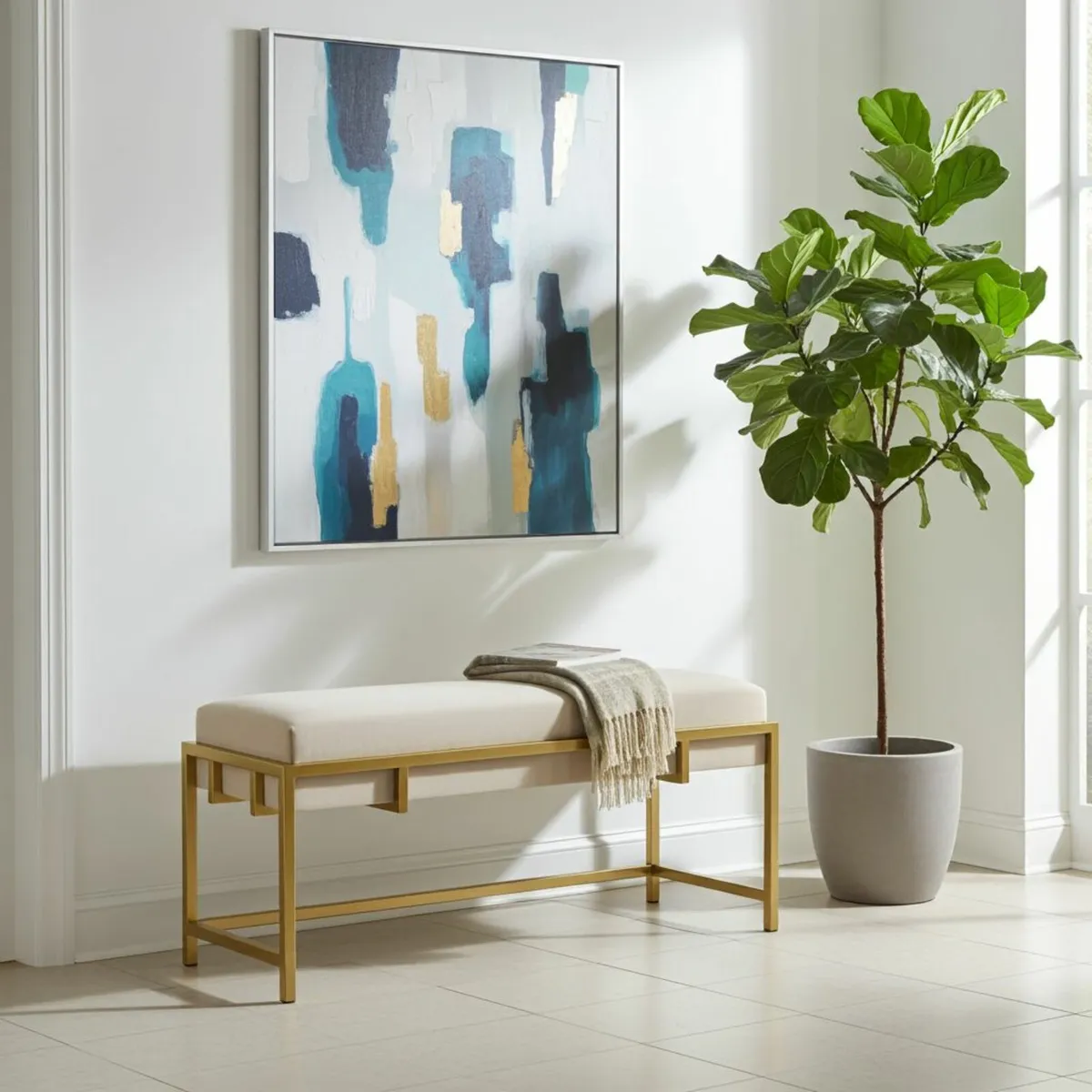 Lexi Modern Glam Upholstered Bench - Image 1