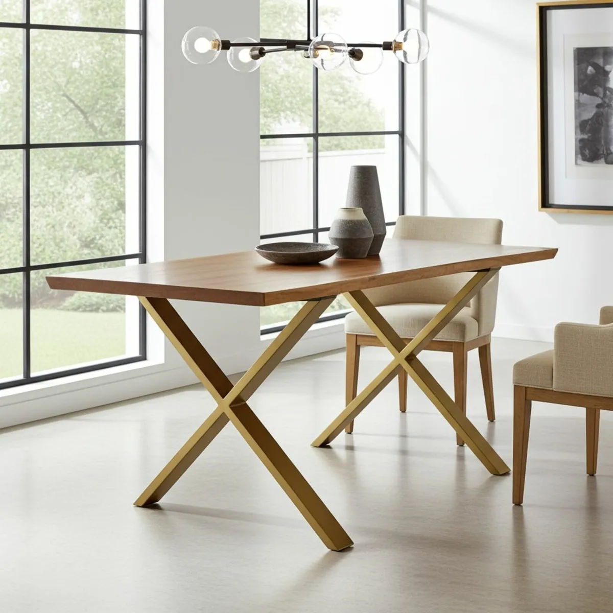 Gold X-Type Metal Table Legs 86x80 cm 200kg - Image 2