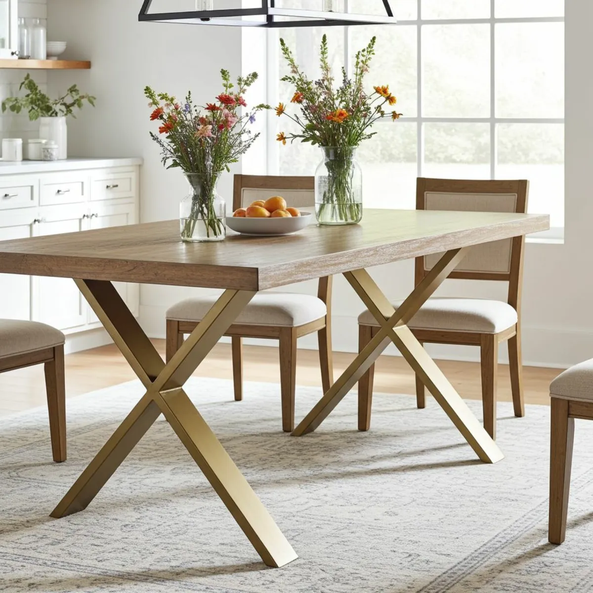 Gold X-Type Metal Table Legs 86x80 cm 200kg - Image 3