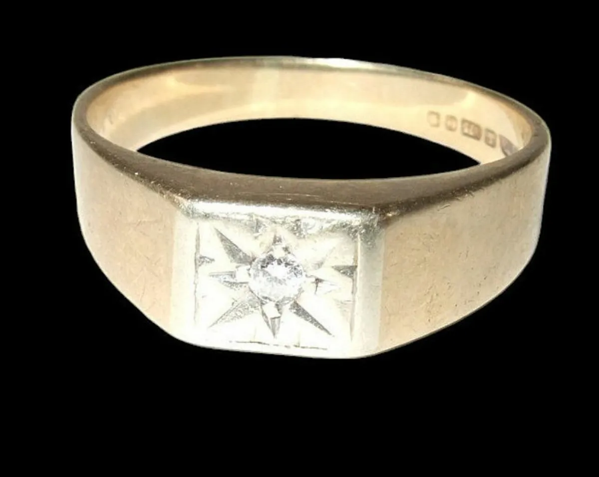 Vintage Hallmarked 9ct Diamond  Solitaire - Image 3