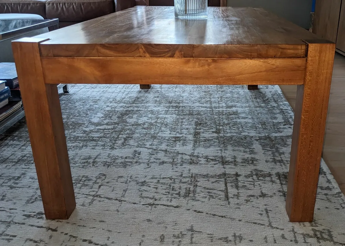 Large Contemporary Solid Teak Coffee Table - Image 3