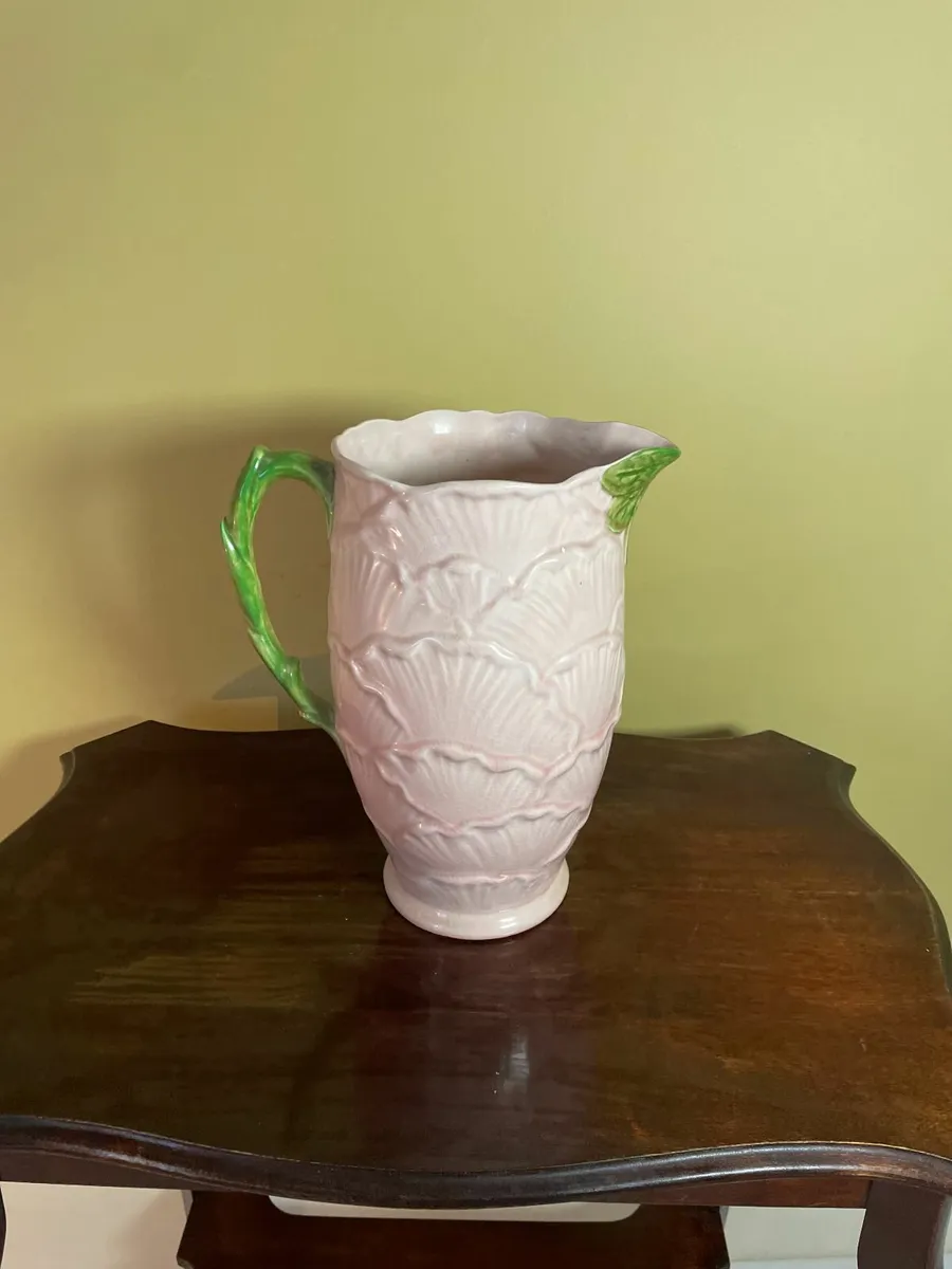 Vintage Pink Majolica-Style Jug - Image 1