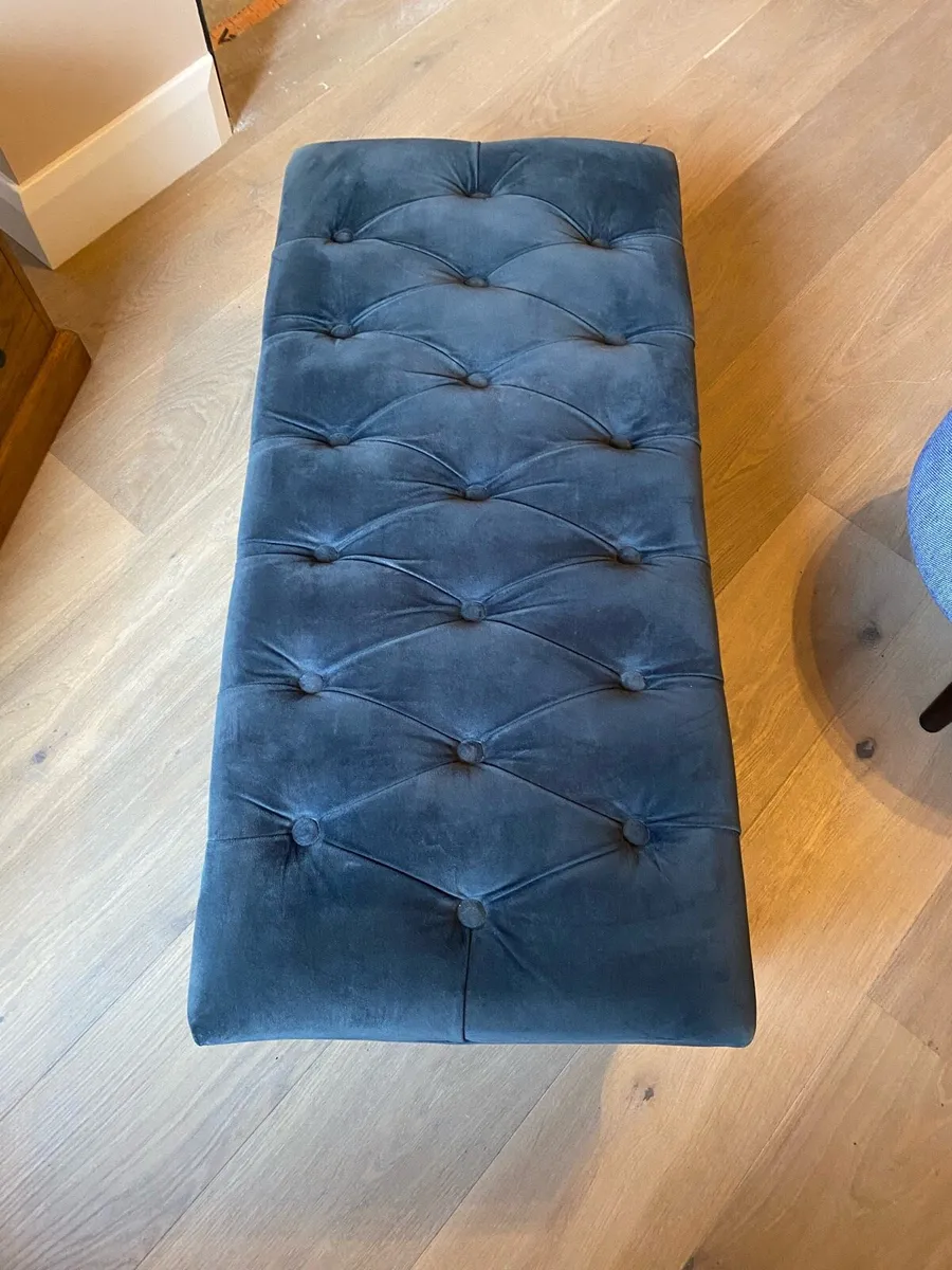 Foot stool ottoman upholstered Made.come brand - Image 2