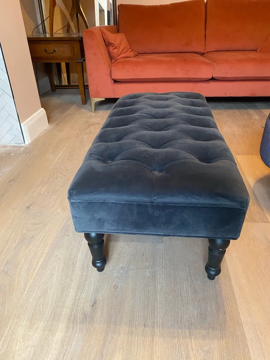 Foot stool ottoman upholstered Made.come brand - Image 3