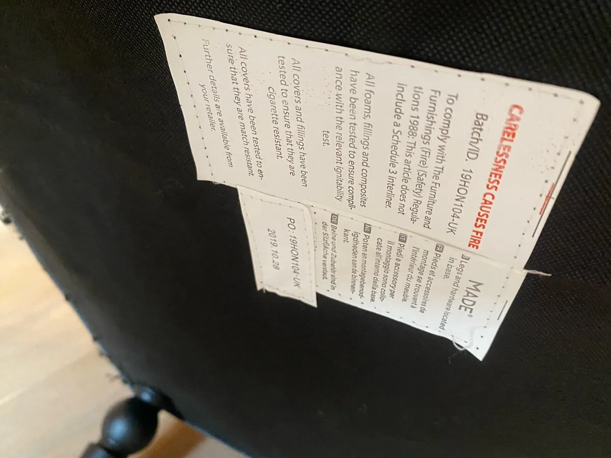 Foot stool ottoman upholstered Made.come brand - Image 4