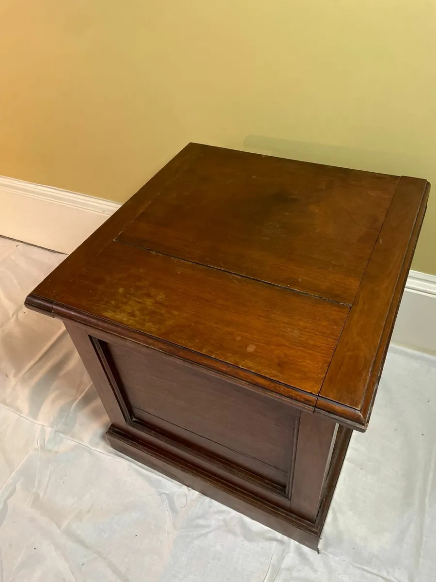 Antique Wooden Commode Box & Chamber Pot - Image 4