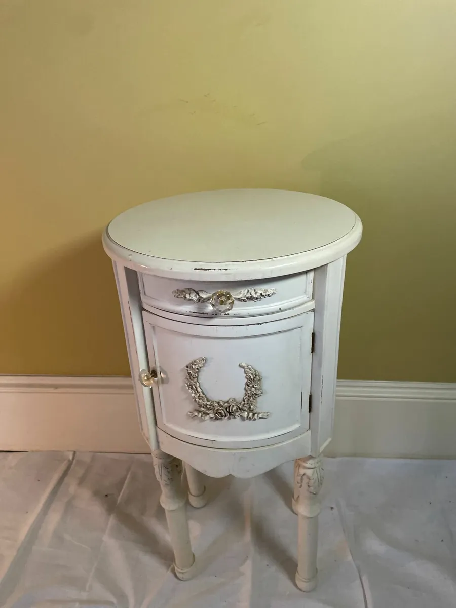 Vintage French-Style Painted Bedside Locker - Image 1