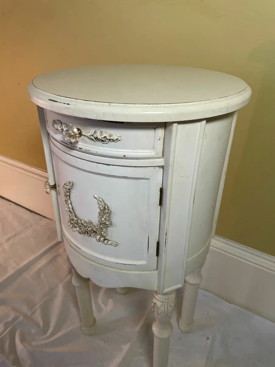 Vintage French-Style Painted Bedside Locker - Image 2