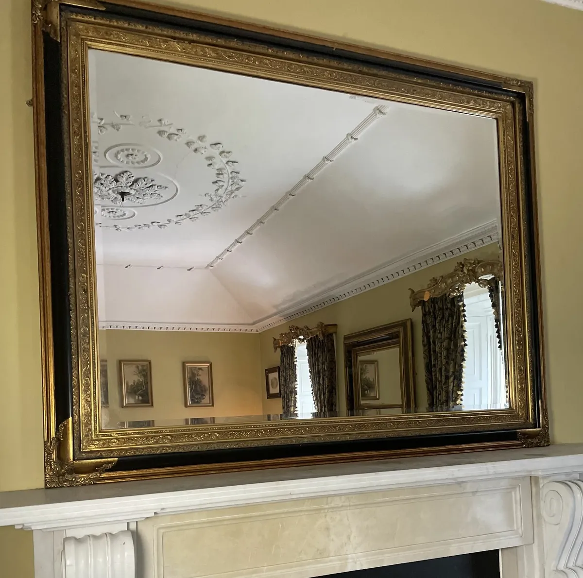 Large Ornate Overmantel Mirror - Image 1