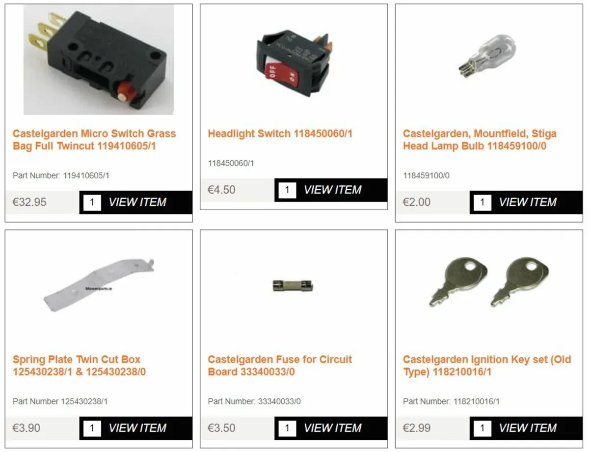 Castelgarden Mountfield Stiga Alpina Honda Parts - Image 2