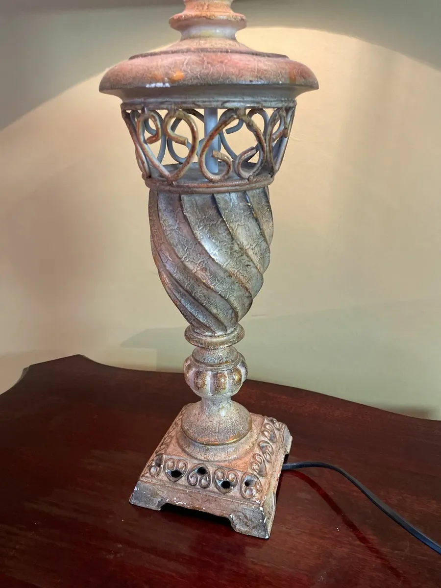 Ornate Table Lamp with Shade - Image 2