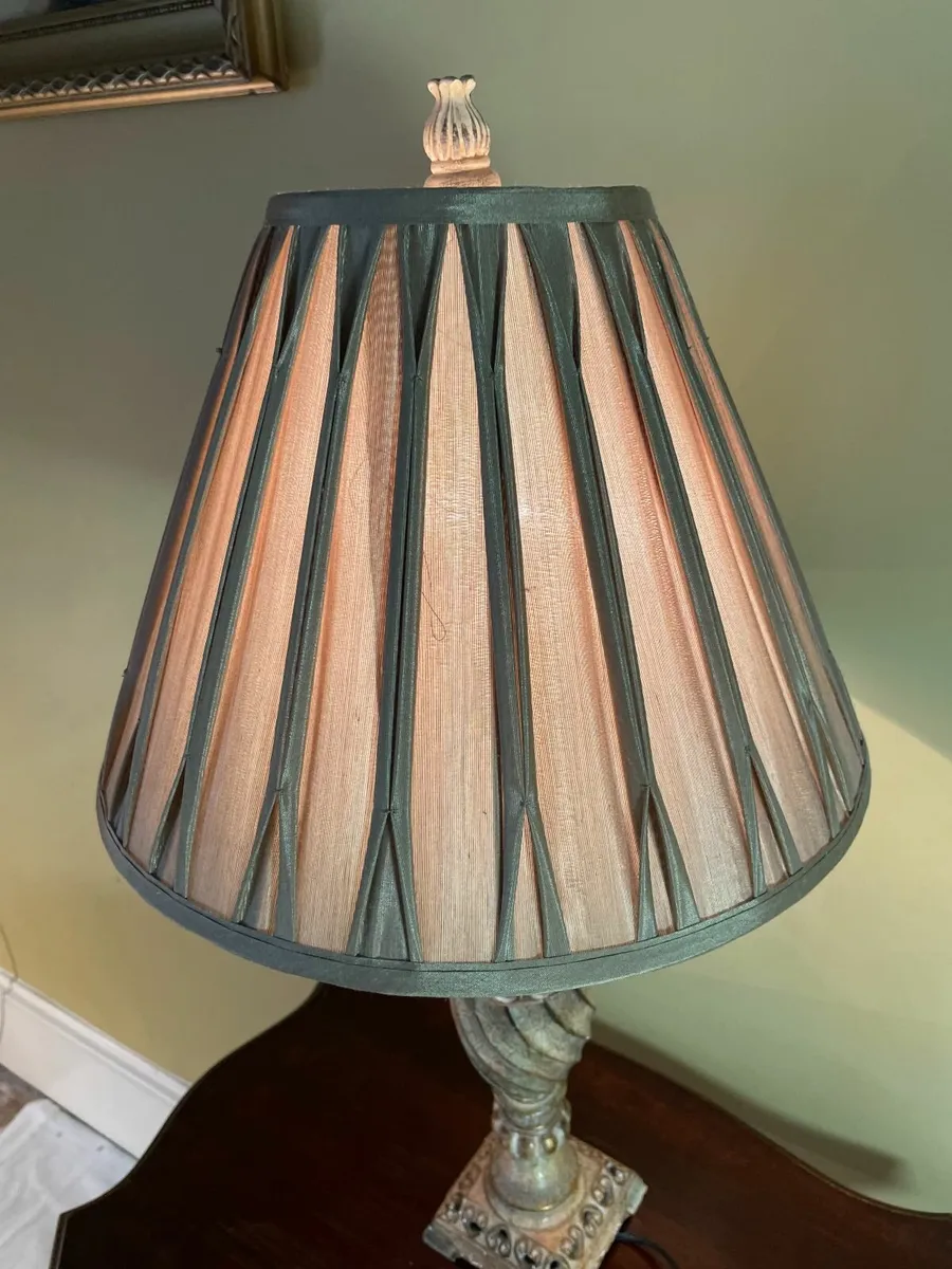 Ornate Table Lamp with Shade - Image 3