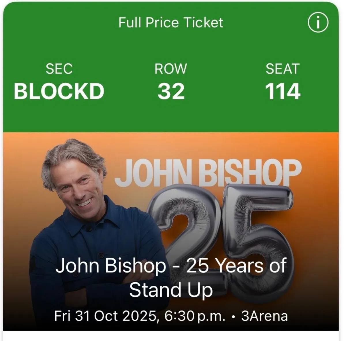John Bishop 25 Tour - Image 1