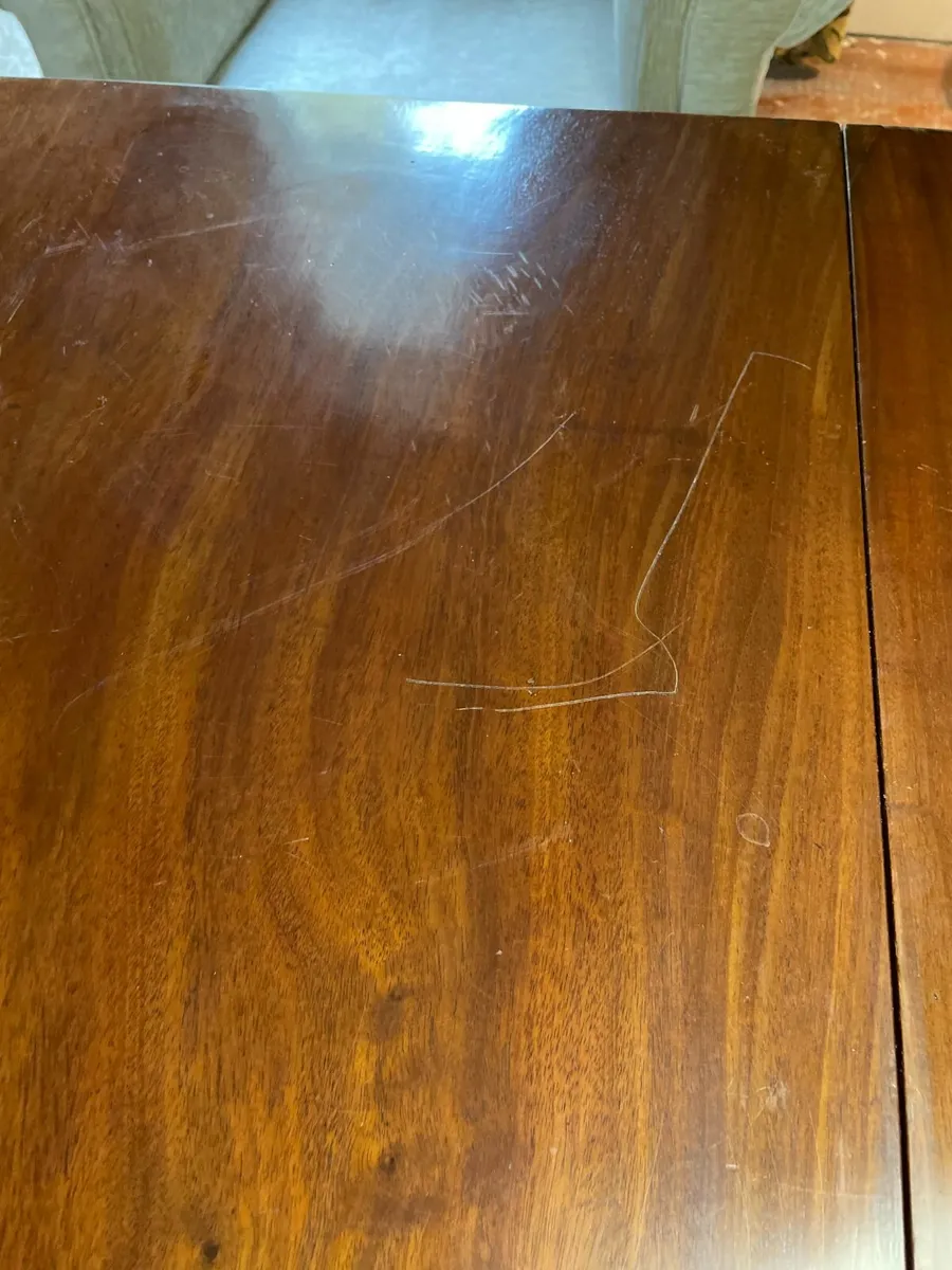 Vintage Pedestal Drop-Leaf Table (Scratched) - Image 4