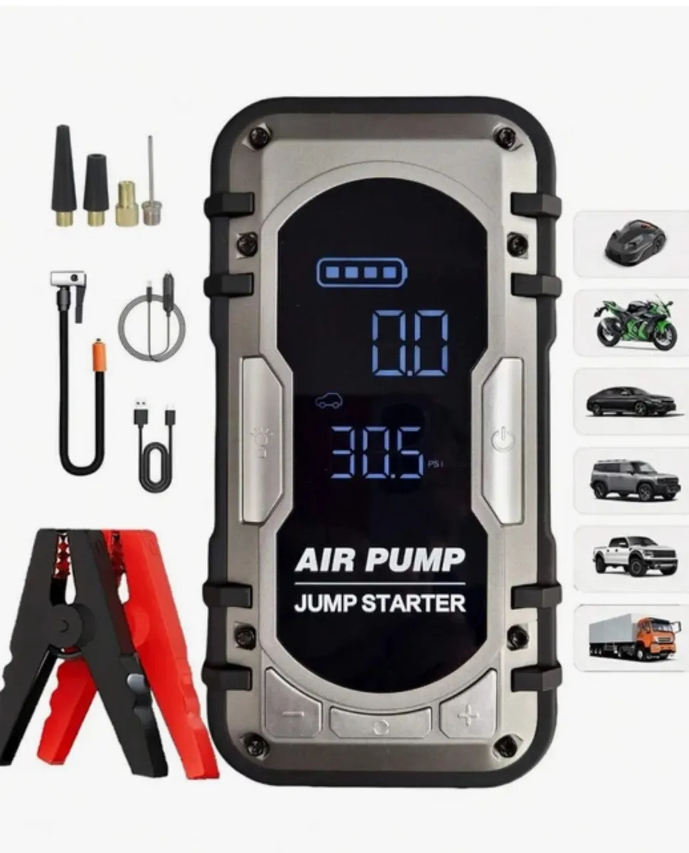 Car Jumper Starter with Tyre Inflator, Portable - Image 1