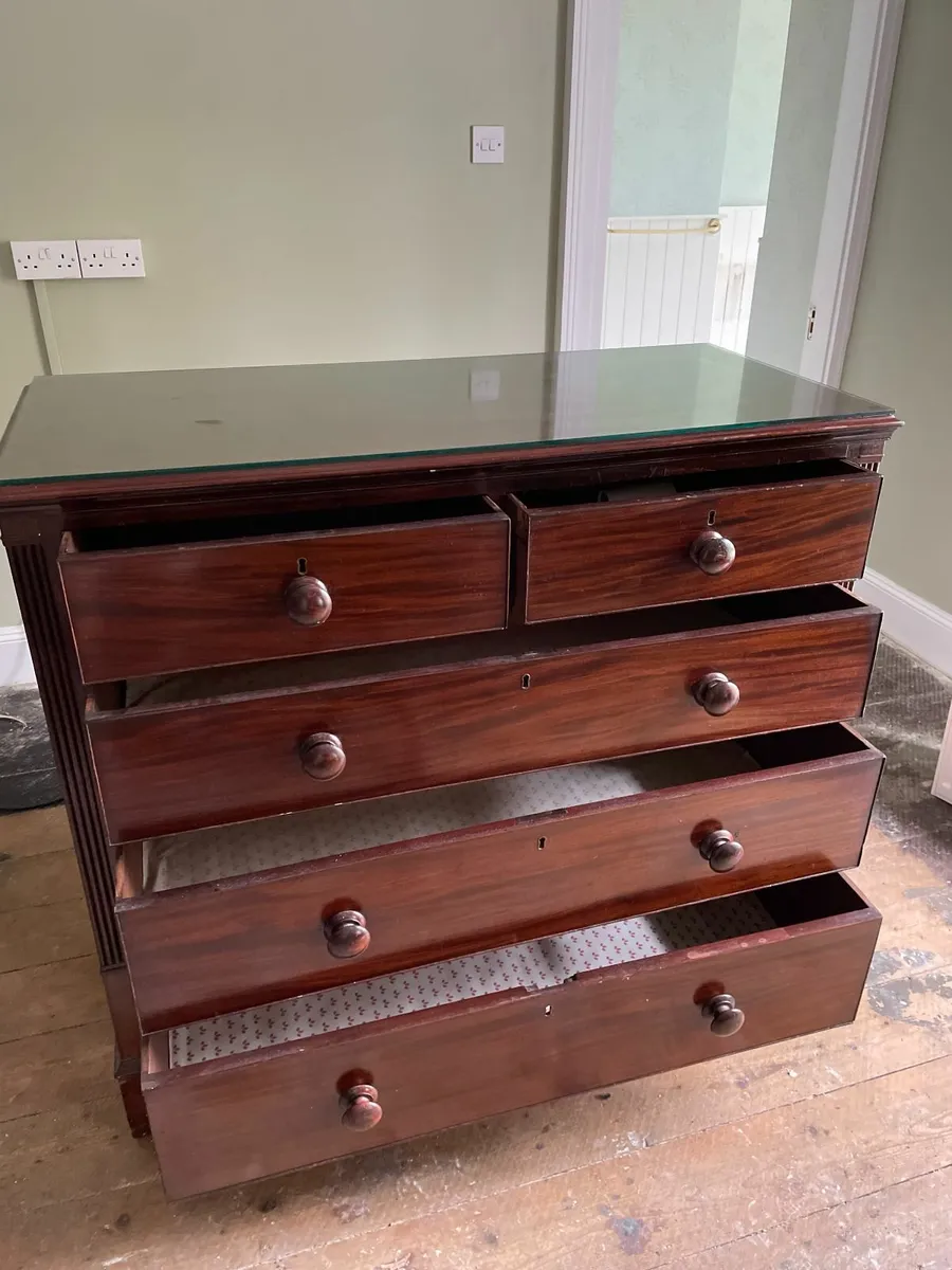 Antique Victorian Chest of Drawers with Glass Top - Image 3