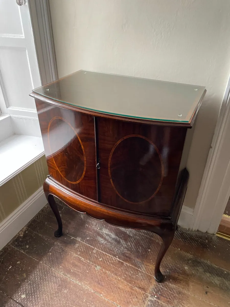 Vintage Bow-Front Cabinet / Side Table - Image 1